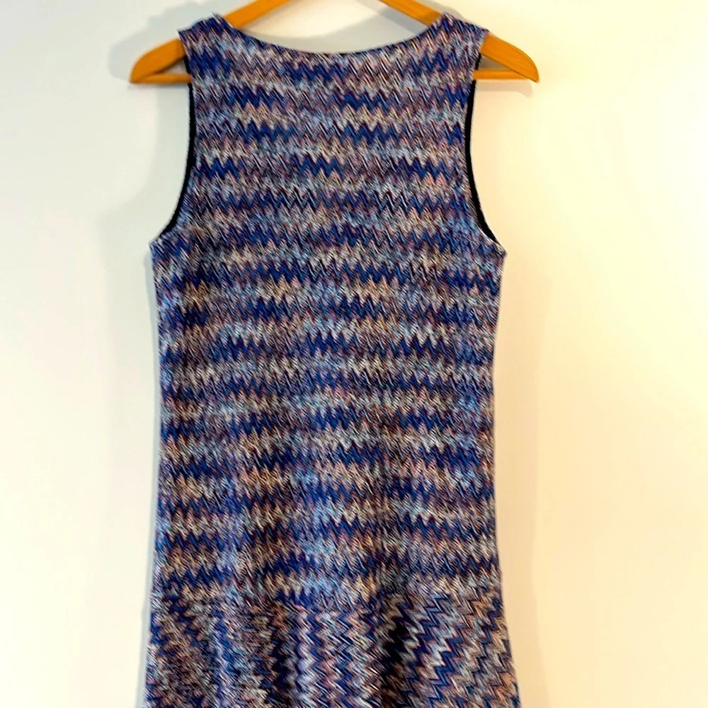 Anthropologie Maeve Westwater Chevron Knit Flowy Dress Sleeveless Blue Purple - Picture 8 of 10